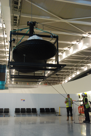 Illustration for article titled Digital Sculpture at Heathrow Airport Demonstrates that Every Cloud Has a Silver Lining